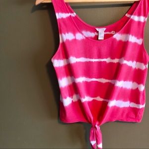 Pink tie-dye knotted cami